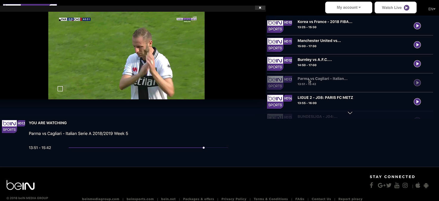 bein watch live